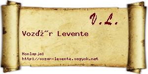 Vozár Levente névjegykártya